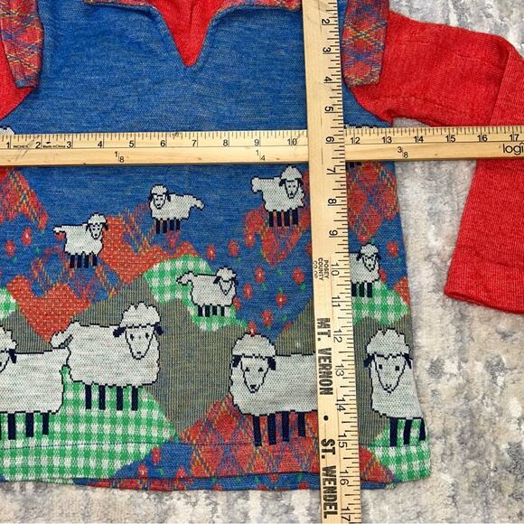 Vintage Carter’s Shirt Pants Sheep 2 Piece Outfit Double Knit Wide Leg Size 6x - Picture 3 of 8